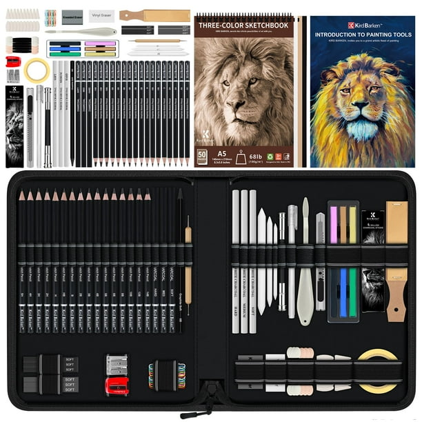 Set de dibujo Kird Barken profesional de 112 piezas con funda