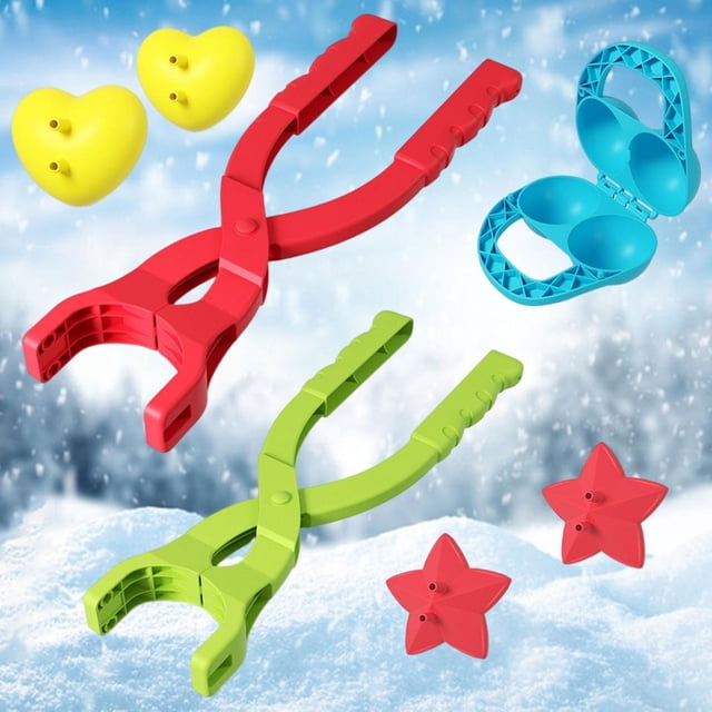 Clip para hacer bolas de nieve, juguete creativo para exteriores de invierno, herramienta de abrazadera de nieve para , adultos, juegos de regalo PentagramaCorazón2 en 1 Hugo Clip para hacer bolas de nieve