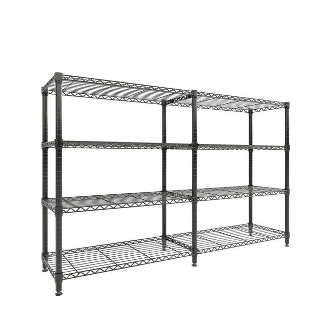 Heavy Duty Metal Wire Shelving Unit – Commercial Food Service Storage Rack – Adjustable 4-Tier & 5-Tier Organization – 1060 lbs Capacity – For Kitchen, Pantry, Garage, Warehouse