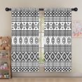 thumbnail image 5 of Blackout Kids Curtains,Black and White Geometric Boho Pattern Childrens Insulated Curtains Set Of 2,Bedroom Essentials,Toddler Room Decor 52x63in(132x160cm), 5 of 5