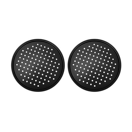 Rollbacks & More 2 Pack 11 Inch Personal Perforated Pizza Pans Carbon Steel with Nonstick Coating Easy to Clean Baking Tray