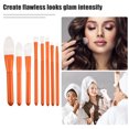 thumbnail image 2 of Unique Bargains 8 Pcs Travel Blending Makeup Brush Set Foundation Contour Concealer Blusher Brush Orange, 2 of 7
