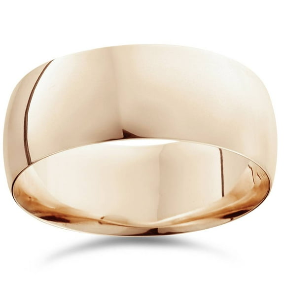 Pompeii 9mm Dome High Polished Wedding Band 14K Rose Gold (,)