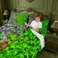 thumbnail image 3 of meiyoeat Vintage Game Pixel Print Bed Sheets For Boys,Initial Letter T Monogram Full Size Sheets,4 Pieces,1 Flat Sheet,1 Fitted Sheet and 2 Pillowcases, 3 of 6