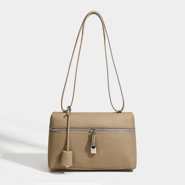 High-end Feel Women's Small Square Bag New Style Lp Box Pack Hand Print Genuine Leather Single Shoulder Slant Bag