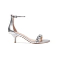thumbnail image 3 of JEWEL BADGLEY MISCHKA Womens Silver Adjustable Rhinestone Ankle Strap Dash Round Toe Kitten Heel Buckle Dress Slingback Sandal 7.5, 3 of 4