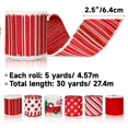 thumbnail image 2 of Cinta Navideña KINGLAKE Roja y Blanca con Alambre 2,5" 30 Yardas 6 Rollos, 2 of 7