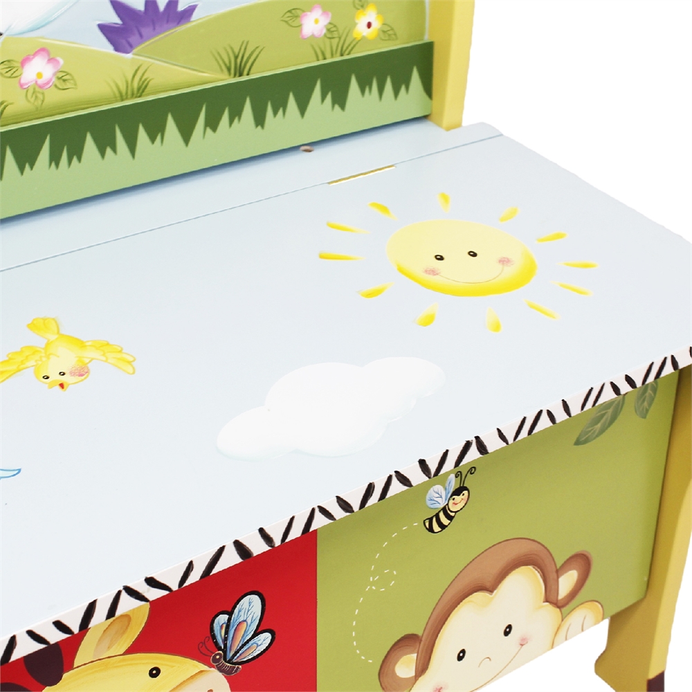 Fantasy Fields Sunny Safari Kids Wooden Storage Bench Seat Toy Box W-8267A2 - image 2 of 9