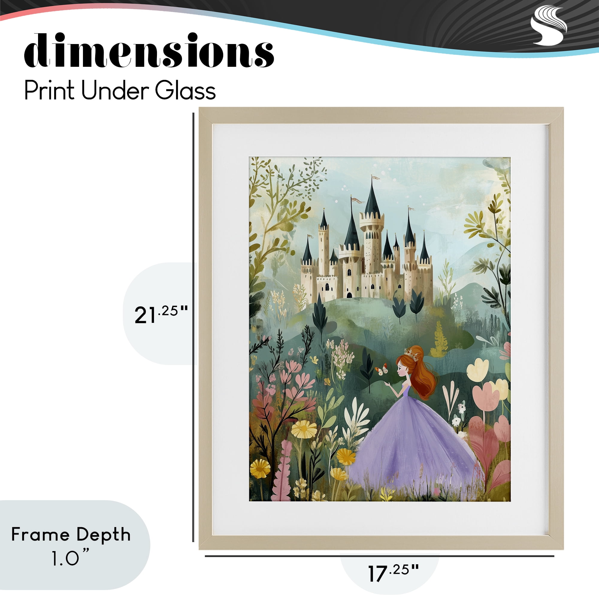 Stupell Industries Princess Day Out Birch Framed Print Under Glass, design by Christine Simpson Art