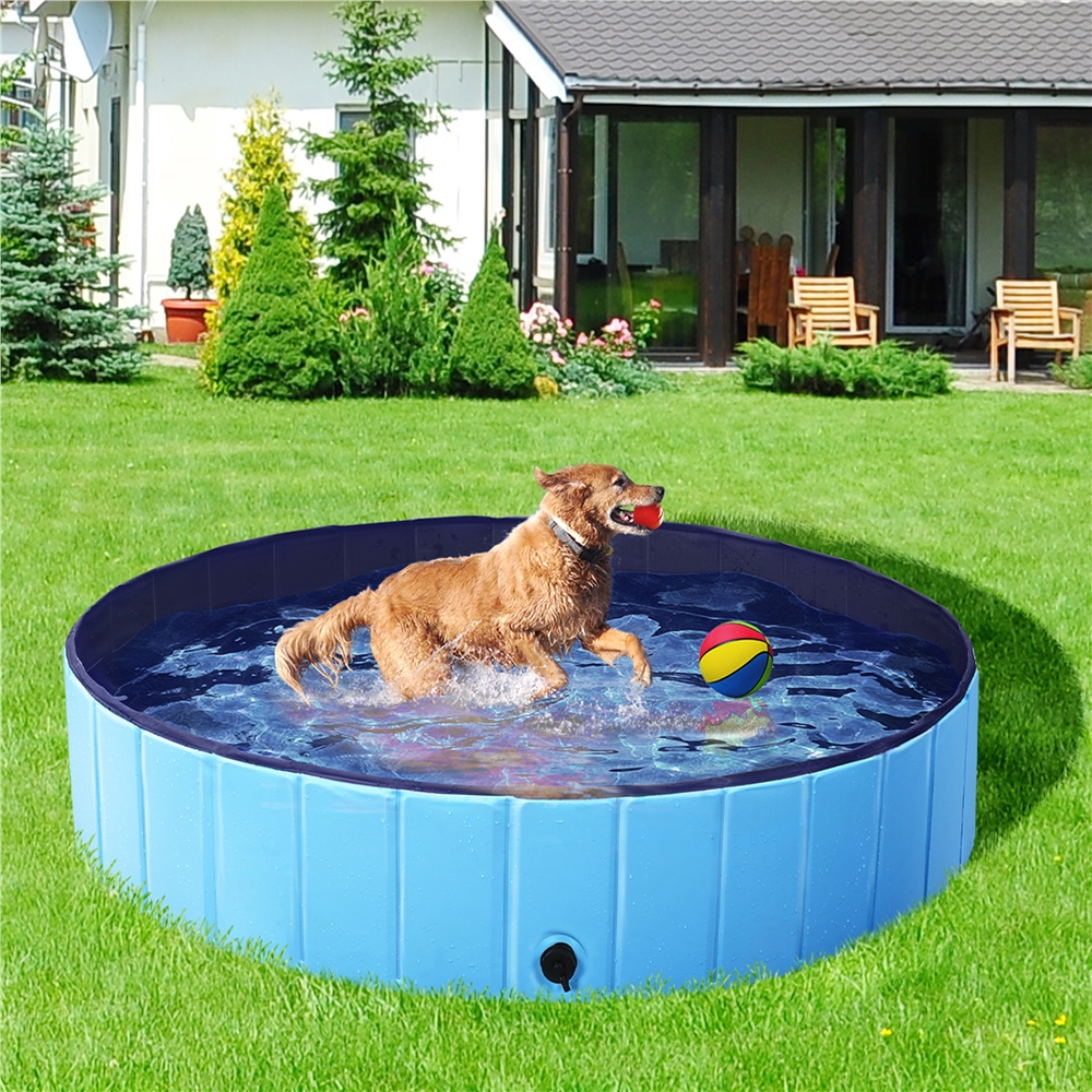 Easyfashion Foldable Pet Swimming Pool for Indoor/Outdoor, Blue, 55''