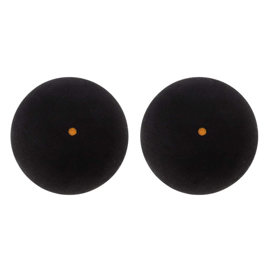 2x Single Yellow Dot Squash Balls Rubber Pro Balls for Intermediate Player 