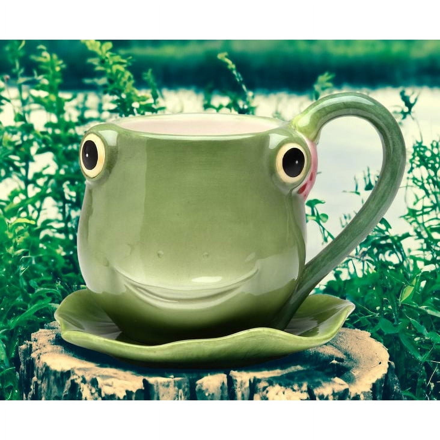 Ceramic Frog Cup and Saucer, Gift for Her, Gift for Mom, Gift for Friend or  Coworker, Tea Party Décor, Café Decor