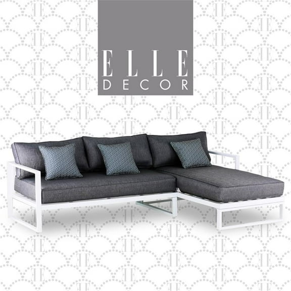 Elle Decor Paloma Outdoor Sectional Sofa White