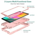 thumbnail image 3 of Dteck Case for Samsung Galaxy Tab A 10.1-inch T510 T515 (2019 Released),3-Layers Multi-functional Case Shockproof Rubber Case Hybrid Hard Kickstand Protective Cover without Screen Protector,Rosegold, 3 of 6