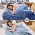 thumbnail image 5 of Teler Faux Fur Weighted Blanket for Adults, Sherpa Queen Size Heavy Blanket for Sleeping, 60" x 80", 15 lbs,Navy, 5 of 7