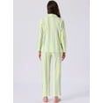 thumbnail image 4 of DARING DIVA Cotton Pajamas Button Down Pants Loungewear Set L Yellow Stripe, 4 of 7