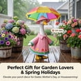 thumbnail image 4 of Liamobondopolis Cheerful Floral Rainy Day Porch Goose Outfit with Umbrella for 23 Inch Figurine Front Porch and Spring Decor, 4 of 6