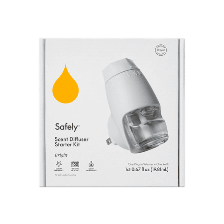 Safely Scent Diffuser Starter Kit with Plug-in Warmer and One Refill, Bright Scent