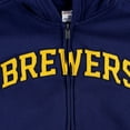thumbnail image 4 of Youth Navy Milwaukee Brewers Wordmark Full-Zip Fleece Hoodie, 4 of 4