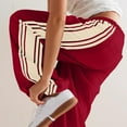 thumbnail image 6 of QATAINLAV Womens Wide Leg Pants Drawstring High Waisted Sweatpants Fashion Side Striped Baggy Palazzo Pants with Pockets Red S Daily Sales Of The Day, 6 of 9