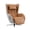 Dark Caramel, variant on NOUHAUS Aurora Genuine Leather Zero Gravity Heat Bluetooth Massage Chair Living Room Bedroom (Elder White)