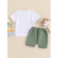 thumbnail image 4 of vera natura Toddler Boys Summer Outfits Letter Print Short Sleeves T-Shirt and Elastic Shorts for 2 Piece Vacation Clothes Set, 4 of 9