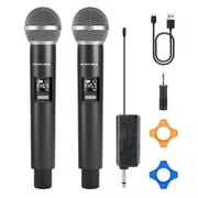 Golden Mars 2.4G Wireless Microphone System, Rechargeable Dual Handheld Mics, 500ft Stable Range for Karaoke Wedding DJ Speech Church Classroom
