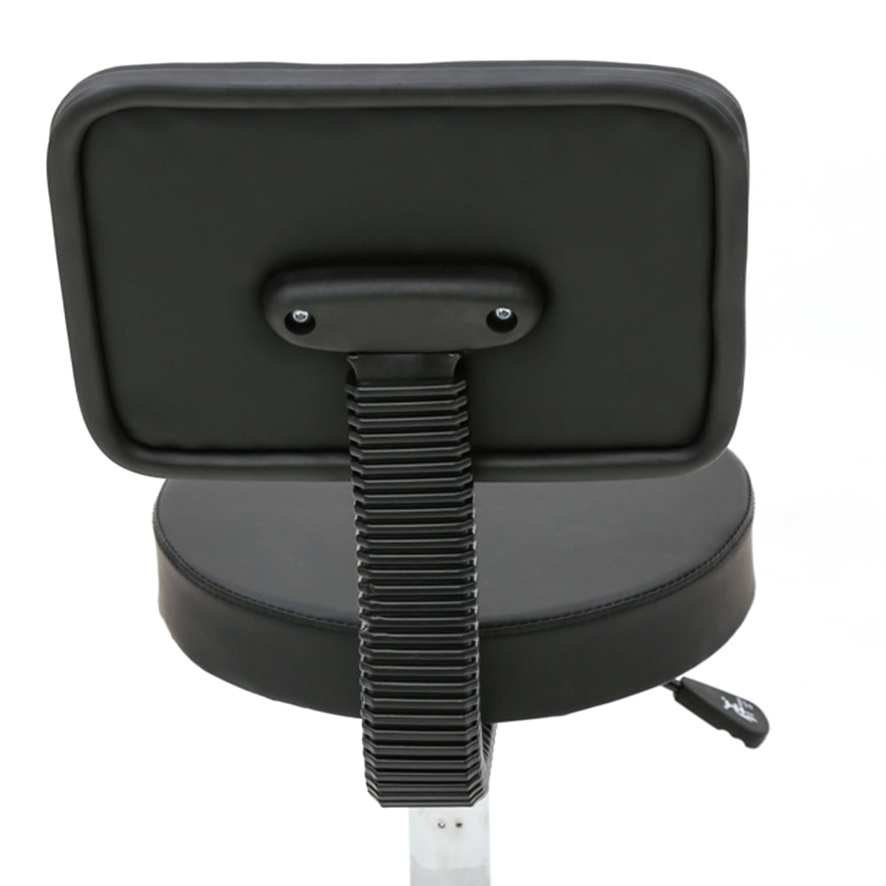 Salon Stool Round Shape Adjustable with Back, Black