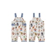 thumbnail image 2 of Cjfdfy Newborn Baby Boy Girls Birthday Overalls Animal Party Print One Birthday Embroidery Short Jumpsuit Cake Smash Outfit Infant Cute My First Birthday Fall Winter Outfit 6-18M, 2 of 9