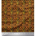 thumbnail image 2 of Soimoi Green Cotton Voile Fabric Tiger Animal Skin Fabric Prints by Yard 42 Inch Wide, 2 of 3