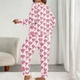 thumbnail image 4 of FDGIU ‌‌‌‌Women's Plus Size Valentine Pajama Set - 2 Piece Long Sleeve Button Down Sleepwear with Heart Print, 4 of 7