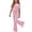 Pink, variant on BXJX Girls Outfit Sets Size 14 T, Summer Crew Neck 2PC Short Sleeve T-Shirts and Flare Pants Sets Beige