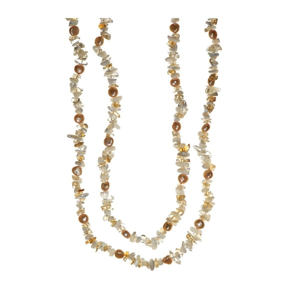 LTC Designs Endless Necklace with Natural Citrine, Mother-of-Pearl, and Cultured Pearls, 36", for Adults