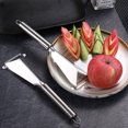 thumbnail image 2 of Herramienta para tallar frutas de 2 piezas, cuchillo para tallar frutas de acero inoxidable, cortador para tallar frutas, pelador de verduras de acero inoxidable, para el hogar, restaurante, cocina, TUNC Sencillez, 2 of 3