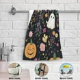 thumbnail image 6 of Halloween Specters Pumpkins Flowers Crayon Painting Hand Towel Absorbent Bath Towels for Bathroom Sports Gym 28" x 14" Set of 2, 6 of 8
