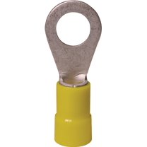 Gardner Bender 10-107 Ring Terminal, 600 V, 12 to 10 AWG Wire, Vinyl Insulation, Copper Contact, 12 to 1/4 in Stud