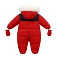 thumbnail image 2 of XEGLSBU Baby Snowsuit Purple Winter Collar Romper for Children (6 Months to 2 Years Old) Baby Snowsuit 0-3 Months Girls Red Size 6-9 Months, 2 of 3