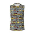 thumbnail image 6 of Lsque Modern Excavator Print Men's Cotton Blend Sleeveless Muscle Shirts (S-3XL)- Moisture Wicking, Odor Protection, UPF 30+,Small, 6 of 8
