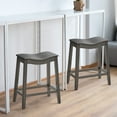 thumbnail image 3 of Gymax Set of 2 Saddle Bar Stools Counter Height Kitchen Chairs w/ Rubber Wood Legs, 3 of 8