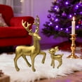 thumbnail image 4 of Lssam Reindeer Christmas Decor, Venados de Navidad para Decoración - Standing Deer Figurine Ornaments for Living Room, Wine Cabinet, Bedroom Office Desktop Display Stand, 4 of 5