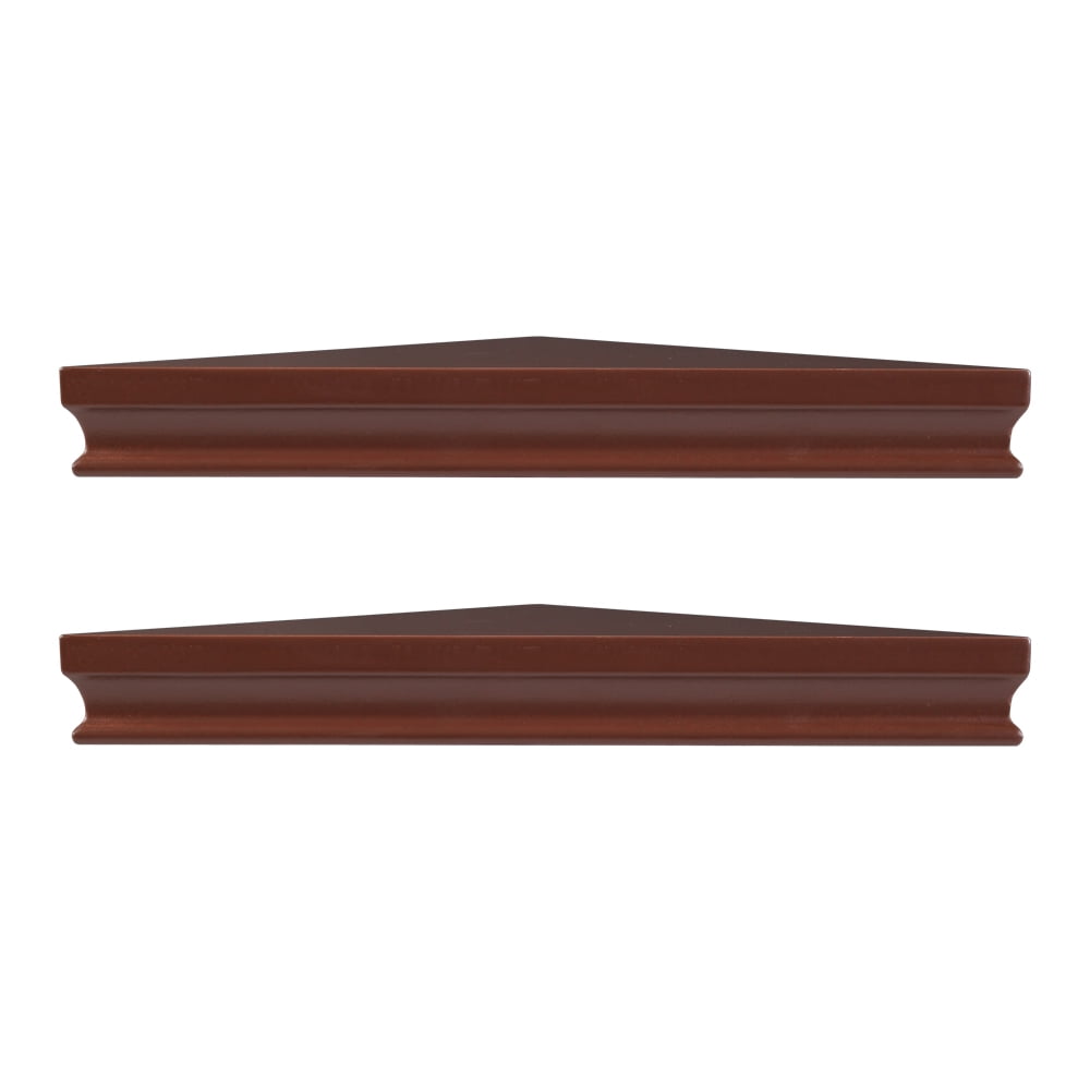 Set of 2 Floating Corner Wall Shelf, Modern Furniture Shelves Storage, Brown