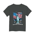 thumbnail image 4 of mgoYE Girls Boys American Flag 250th Anniversary Commemorative Tee, Crew Neck Loose Fit Daily Tee 250th Anniversary USA T-Shirt(Dark Gray,2-3 Years), 4 of 4