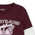 thumbnail image 6 of Levi Strauss Signature Girls Long Sleeve Two-fer Graphic Tee, Sizes 4-16, 6 of 8