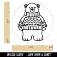 thumbnail image 2 of Polar Bear Wearing Sweater Self-Inking Rubber Stamp Ink Stamper - Lime Green Ink - Mini 1/2 Inch, 2 of 7