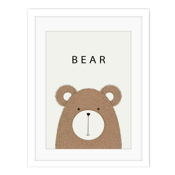 Cartoon Cute Bear Animals with Letters Simple Style A3 bear painting Painting Canvas Art Printed Oil Paintings Posters Pictures