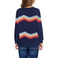 thumbnail image 2 of Sherrylily Girls Striped Color Block Sweatshirts Kids Tie Dye Crewneck Long Sleeve Pullover Tops 4-15 Years, 2 of 3