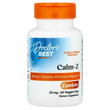 Doctor's Best Calm with Zembrin, Non-GMO, Vegan, Gluten Free, Soy Free, Helps Combat Stress and Tension, 60 Veggie Caps