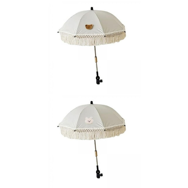 2Pieces Baby Parasol Infant Cover Accessories with Clamp Adjustable for Trolley Sunnimix Cochecito Sombrilla