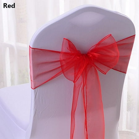 

1pcs New Seat Cover Tie Chairs Decoration Wedding Reception Supplies Chair Back Decor Events Banquets Chair Bows Sashes RED
