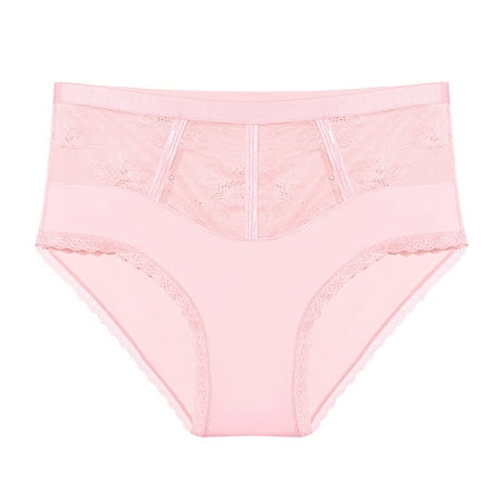 

adviicd Sex Lingerie Women s No Pinching No Problems Dig-Free Comfort Waist with Lace Smooth and Seamless Brief Pink Large